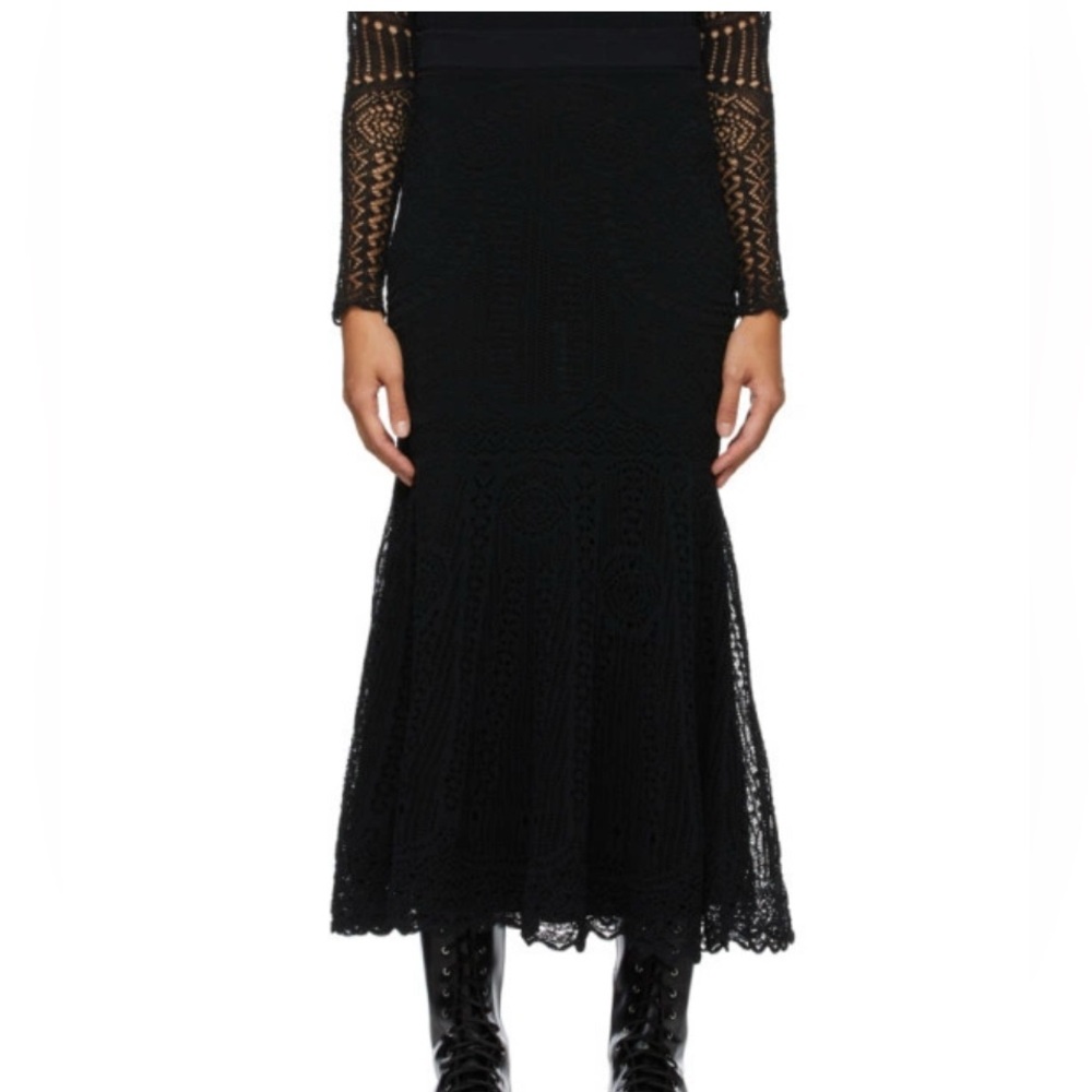 BNWT Alexander McQueen Black Patchwork Lace Midi Skirt, size S - Picture 11 of 12